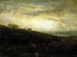 cows descending hillside by Edward Mitchell Bannister